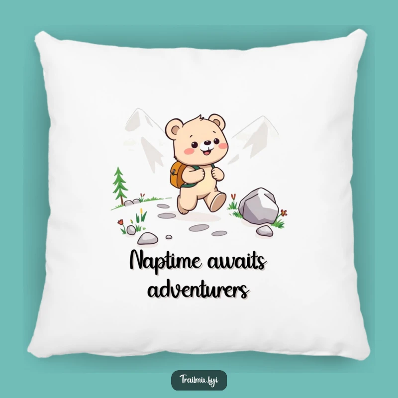 Comfy Funny Bear Cub Skipping Pillow: Cozy Adventure Buddy, Ideal Funny Gift