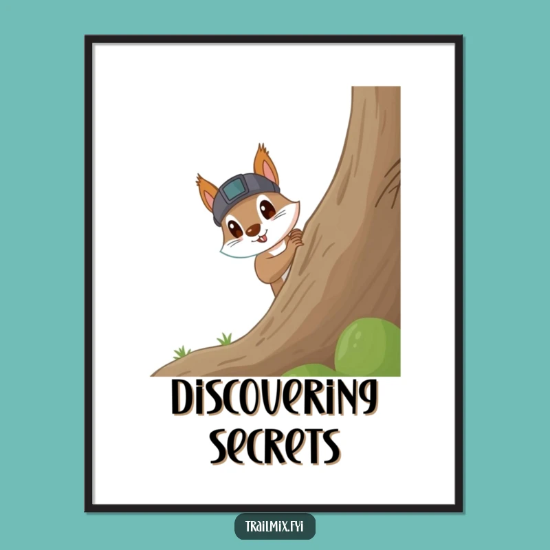 Funny Squirrel Headlamp Digital Art: Instant Curious Decor, Printable Funny Gift