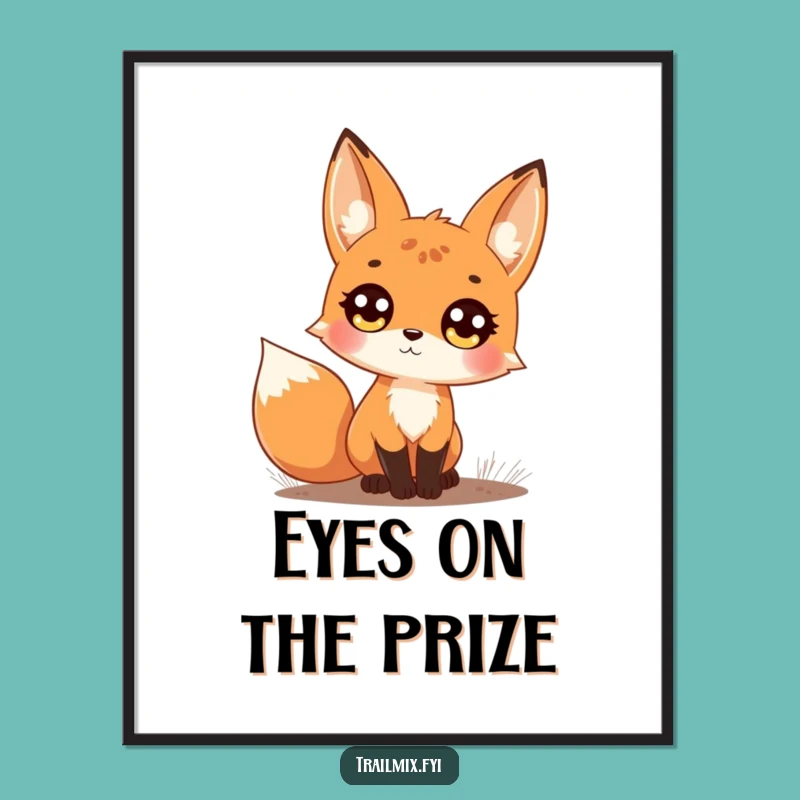 Funny Fox Gaze Art Print: Curious Trail Scene, Beautiful Funny Gift