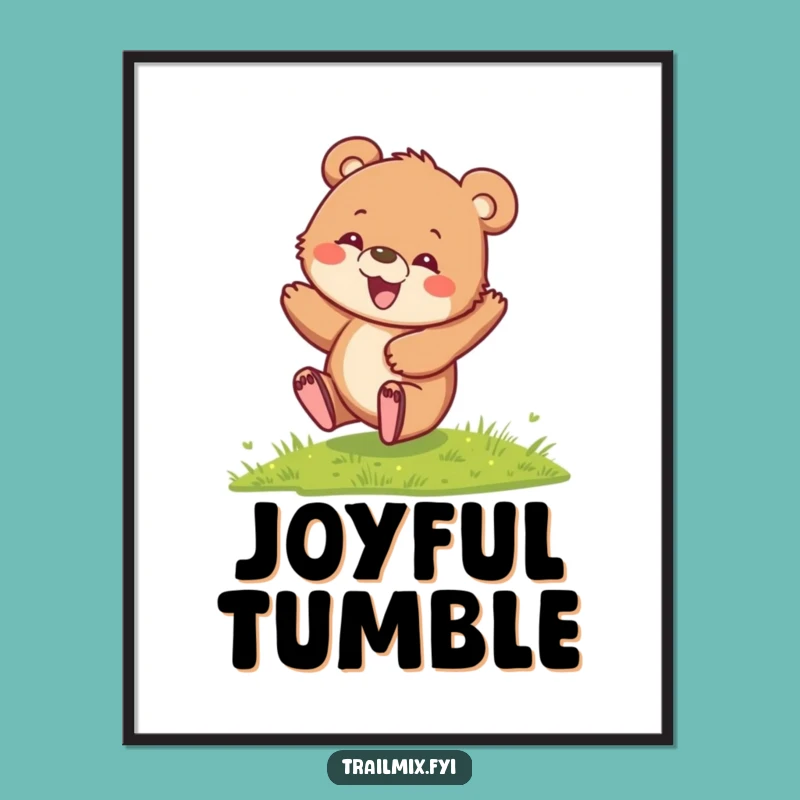 Funny Bear Cub Digital Art: Instant Joyful Decor, A Unique Playful Funny Gift