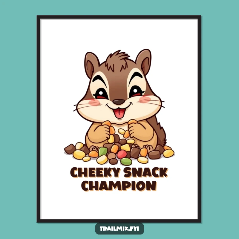 Funny Chipmunk Trail Mix Digital Art - Happy Wall Decor Gift File