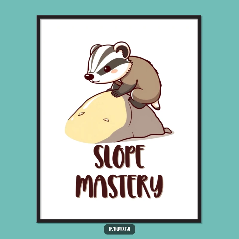 Funny Determined Badger Climb Digital Art - Motivational Decor Gift