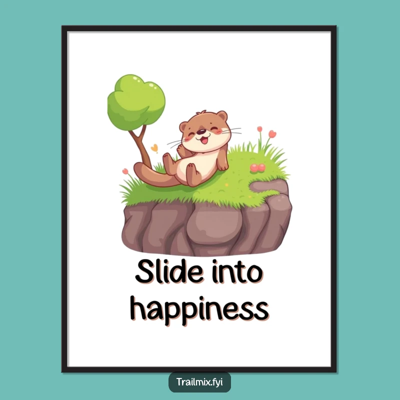 Funny Otter Slide Digital Art: Inject Joy into Your Decor