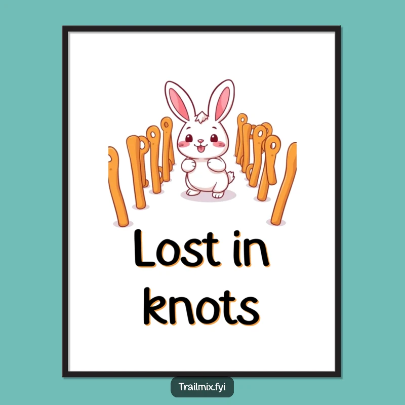 Funny Rabbit Pretzel Maze Digital Art - Happy & Hilarious Print Gift