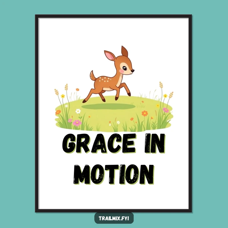 Funny Deer Digital Art: Playful Bounding, Instant Nature & Whimsy Decor!