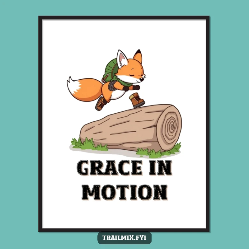 Funny Fox Hiking Boots Digital Art: Instant Agile Decor, Printable Funny Gift
