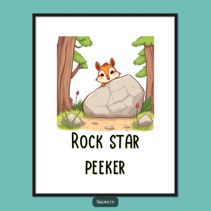 Funny Chipmunk Trail Digital Art Print: Adorable Wall Art for Nature Lovers!