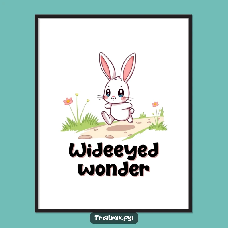 Funny Bunny Trail Hop Digital Art - Playful Wall Decor Print
