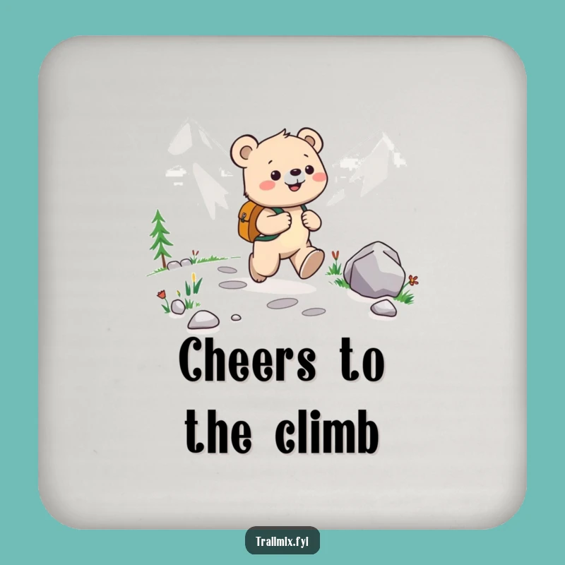 Funny Bear Cub Mountain Coasters: Protect Surfaces with Joy, Set of Funny Gifts