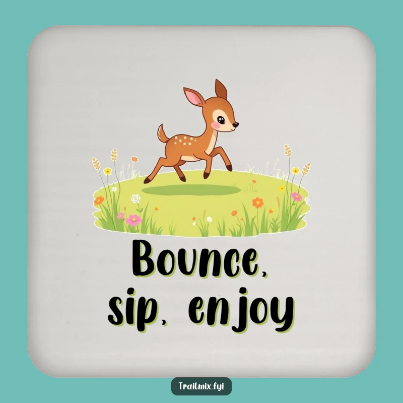 Funny Deer Coaster: Playful Bounding, Protect Surfaces with Nature!