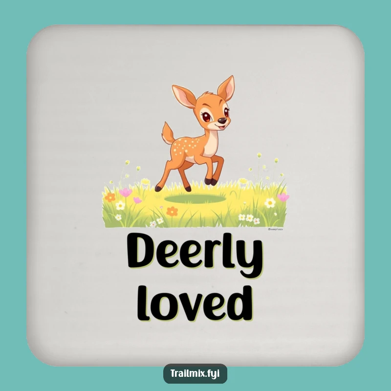 Funny Deer Fawn Bounding Drink Coaster: A Hilarious Protector of Surfaces