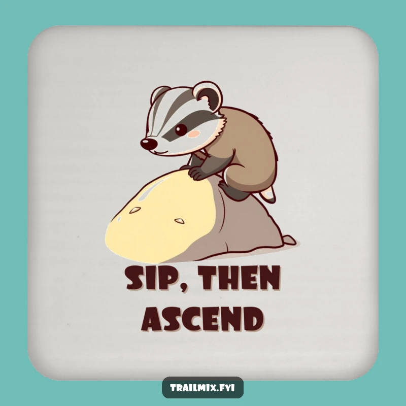 Funny Determined Badger Track Coaster - Humorous Drink Protector