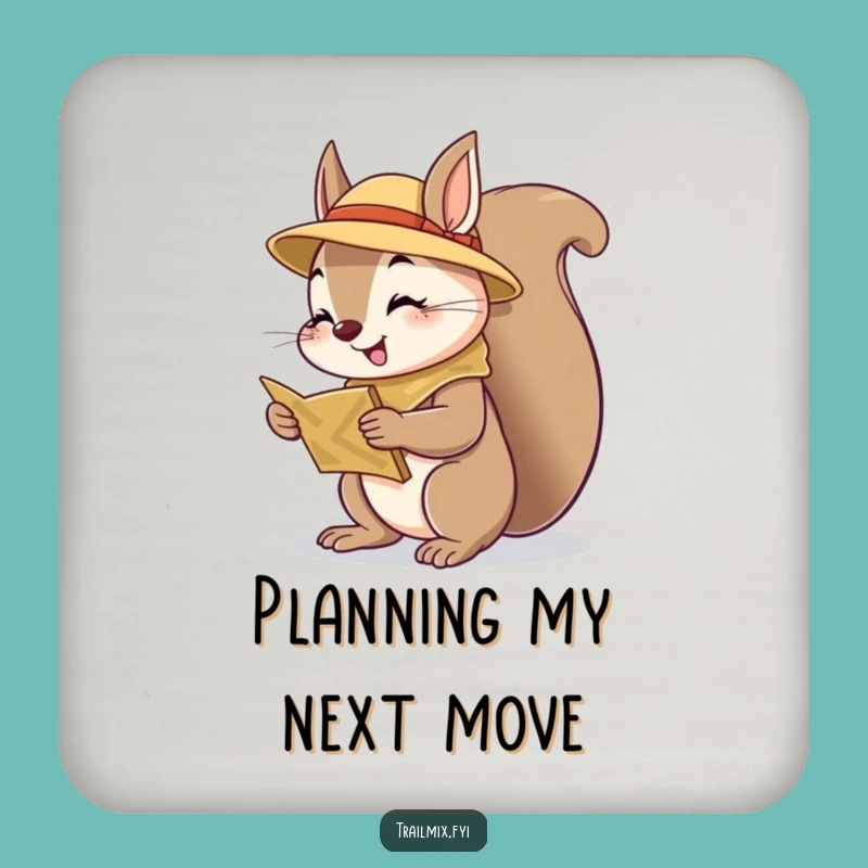 Funny Squirrel Scout Coaster - Protect Surfaces with Cheerful Curious Charm