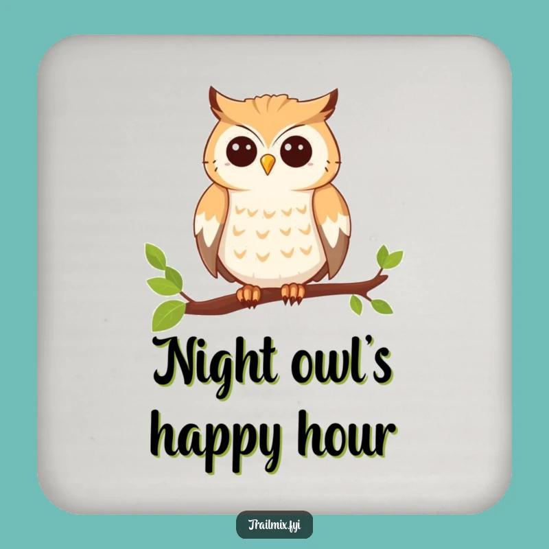 Funny Adventure Owl Coaster, Wise Perching Protection, Chic Funny Gift
