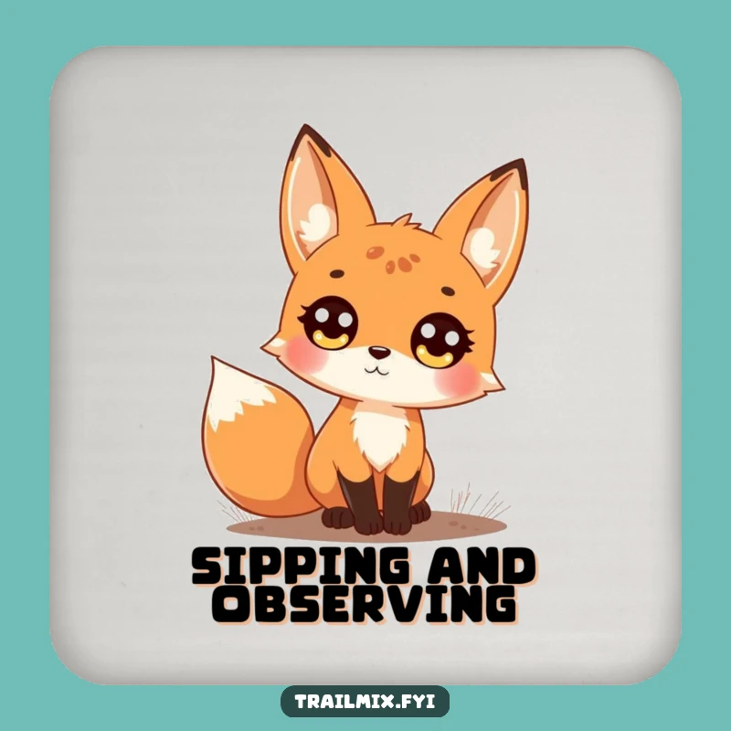 Funny Curious Fox Coaster: Protect Surfaces with Wonder, Perfect Funny Gift