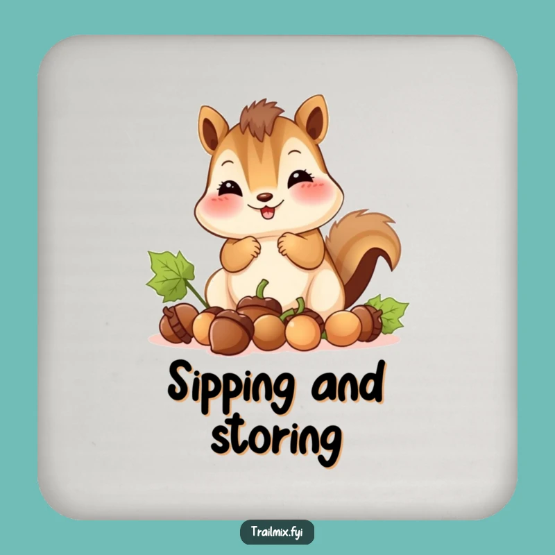 Funny Smiling Chipmunk Coaster: Protect Surfaces with Woodland Cuteness