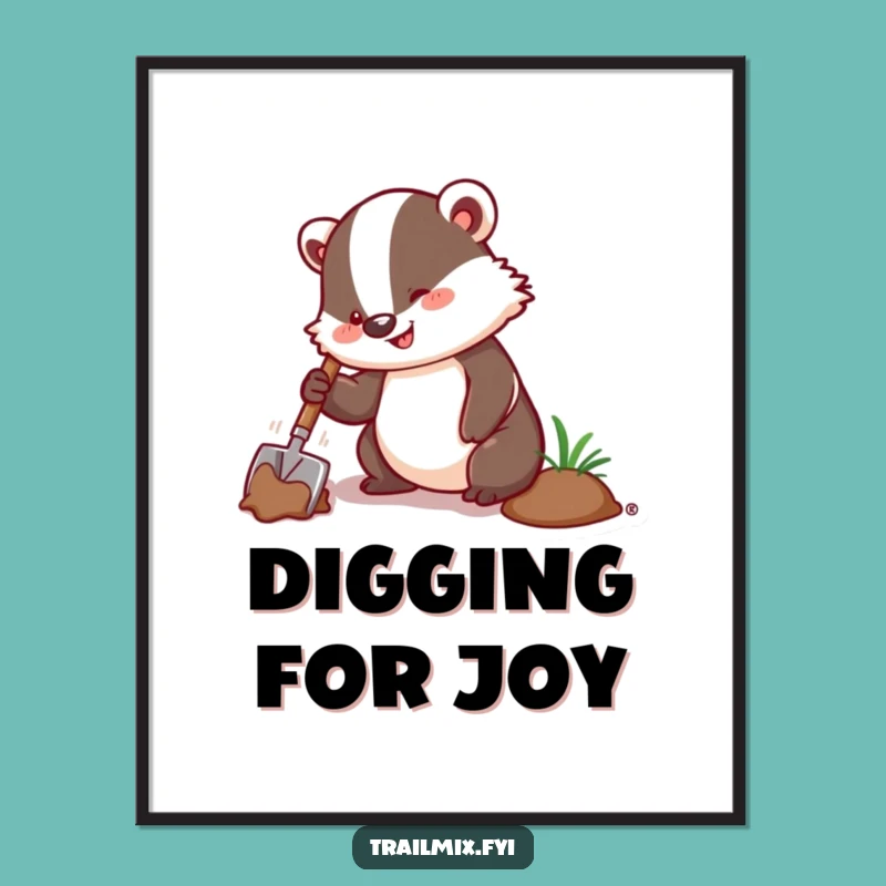 Funny Badger Digging Poster: Add Energetic Art to Your Walls