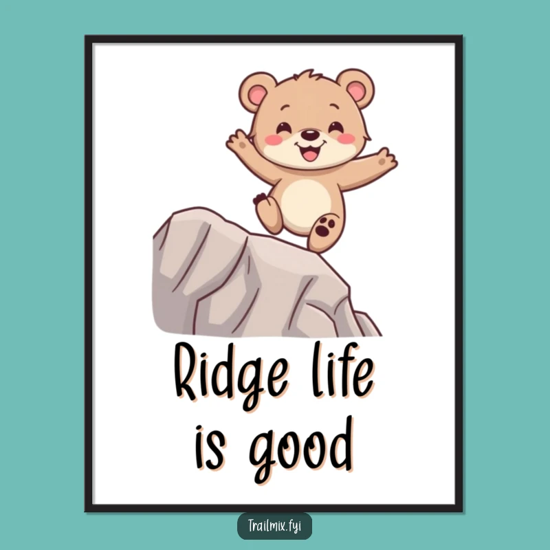 Funny Bear Cub Poster - Glee-ful Balance for Your Wall