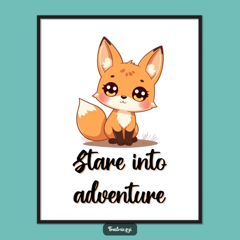 Funny Curious Fox Poster: Wide-Eyed Wonder Art, Perfect Funny Gift for Walls