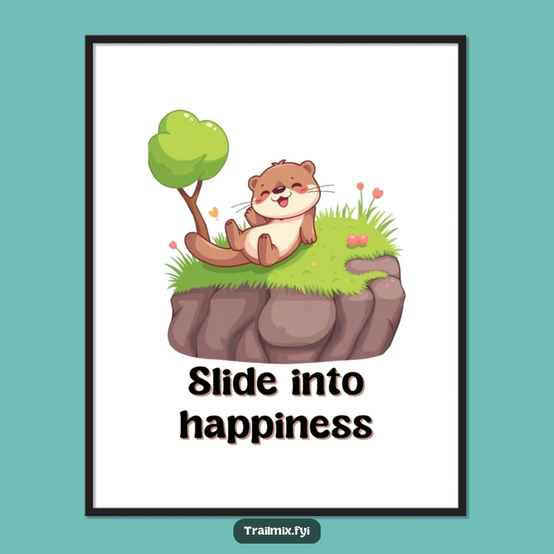 Funny Otter Slide Poster: Bring Playful Energy to Your Space