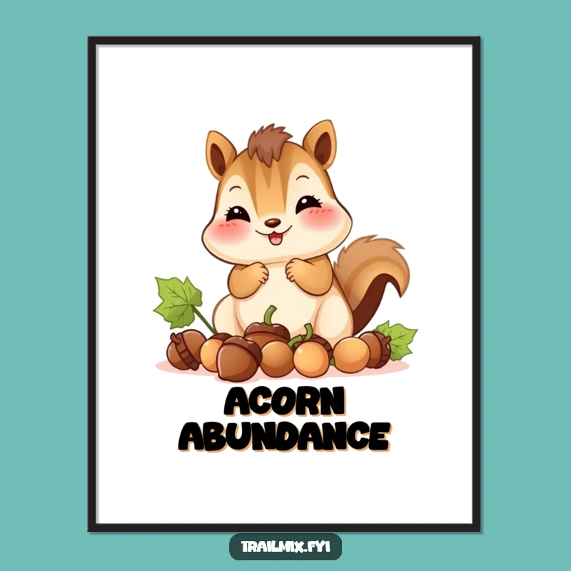 Funny Smiling Chipmunk Poster: Adorable Woodland Art for Your Walls