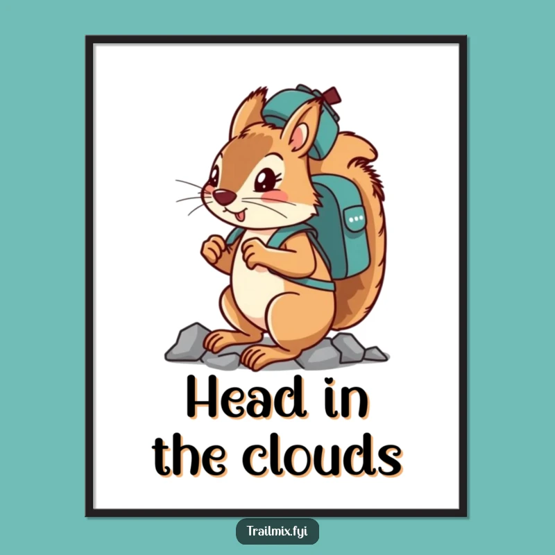 Funny Squirrel Climbing Poster - Determined & Hilarious Wall Art Gift