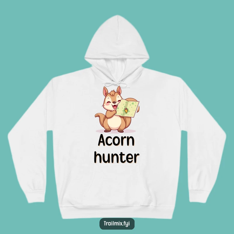 Funny Squirrel Explorer Hoodie: Cozy Map Holder Comfort Gift