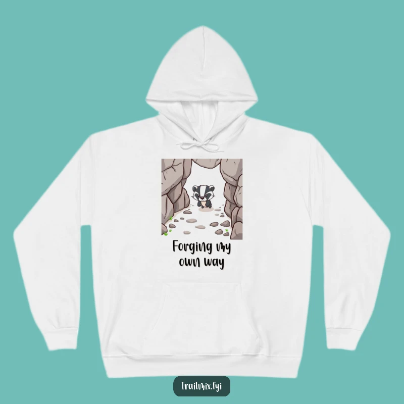 Funny Determined Badger Hoodie, Cozy Rocky Path Sweatshirt, Ideal Funny Gift