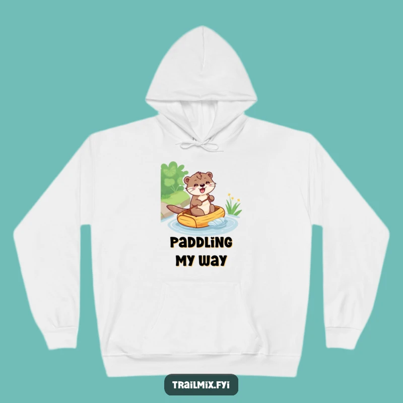 Funny Otter Rafting Hoodie: Cozy and Comical Winter Gift for River Lovers