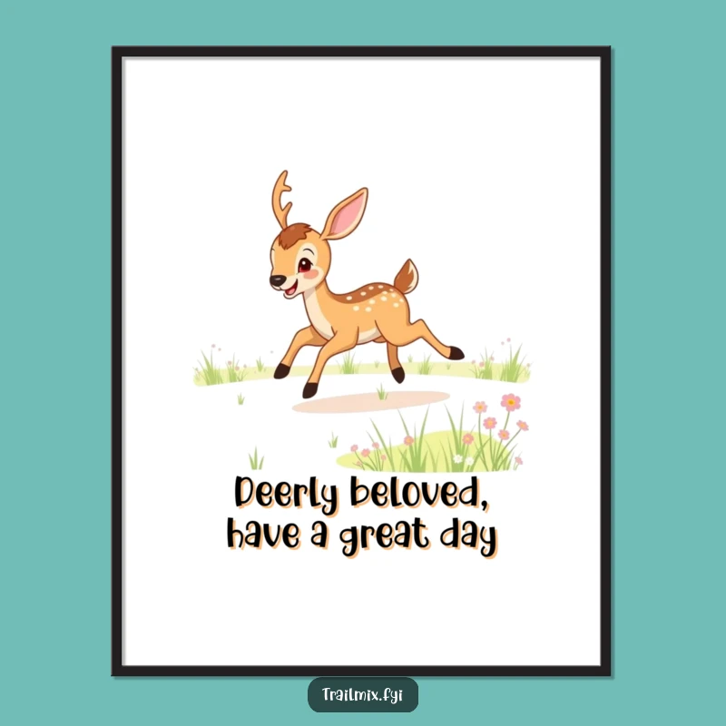 Free Printable Joyful Deer Wall Art - Funny Downloadable Decor for Your Home!
