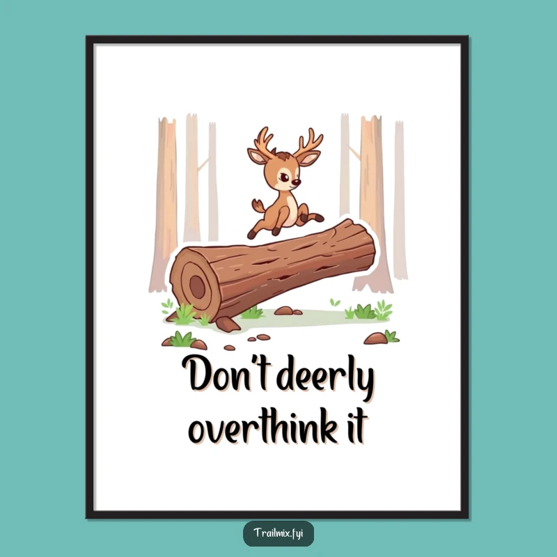 Funny Free Printable Deer Wall Art: Leaping Grace Downloadable Decor