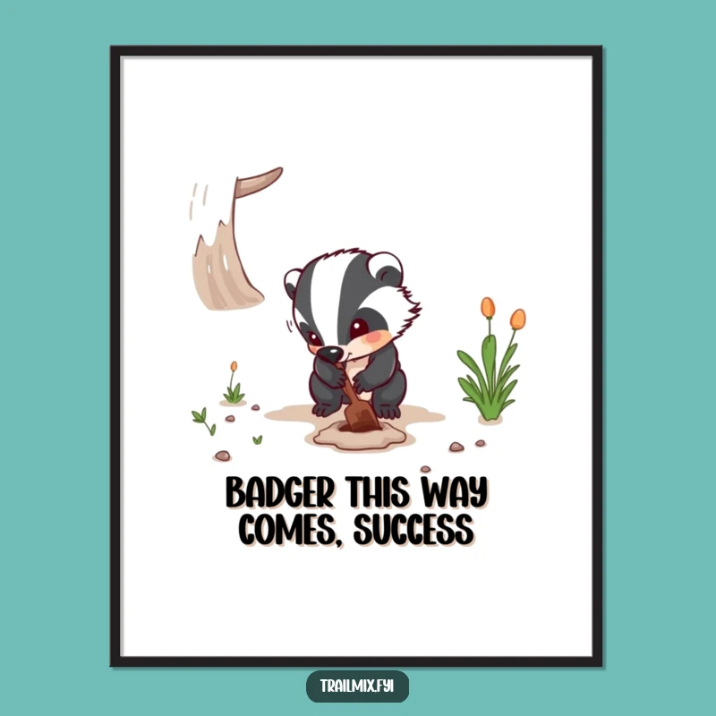 Free Printable Badger Wall Art - Funny Downloadable Decor for Determined Decorators!