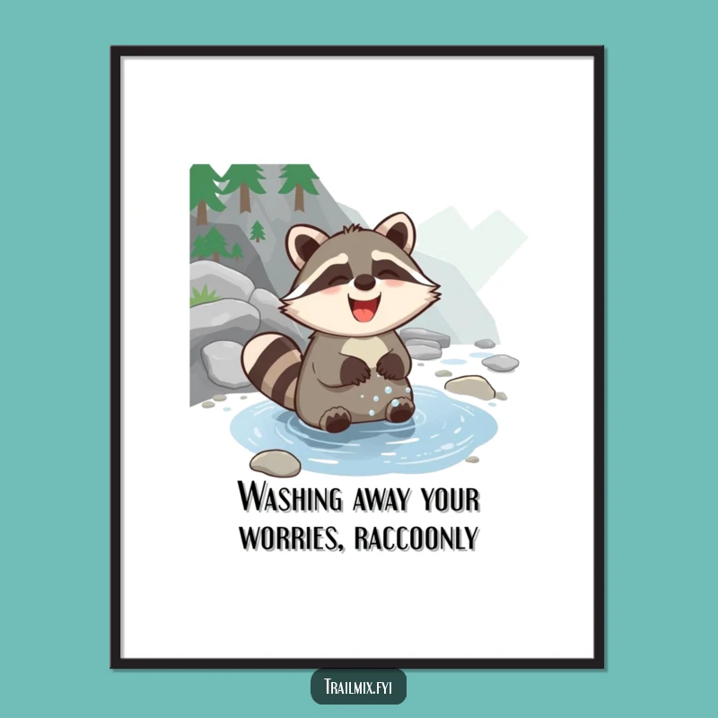 Free Printable Raccoon Art: Giggling Animal Downloadable Wall Decor for a Funny Home
