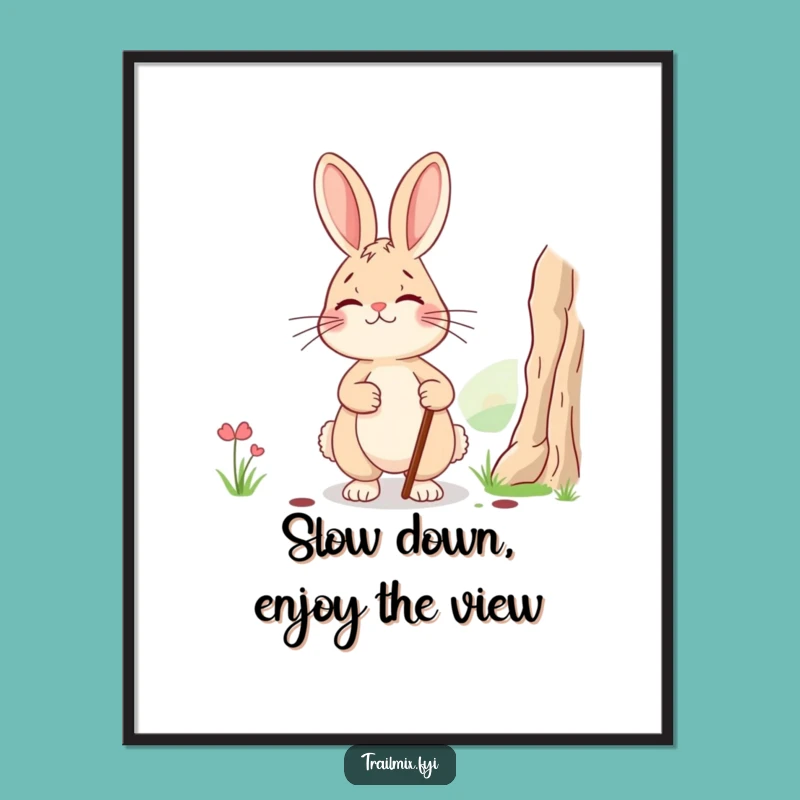 Free Printable Wall Art: Tired Rabbit's View Funny Downloadable Art Decor