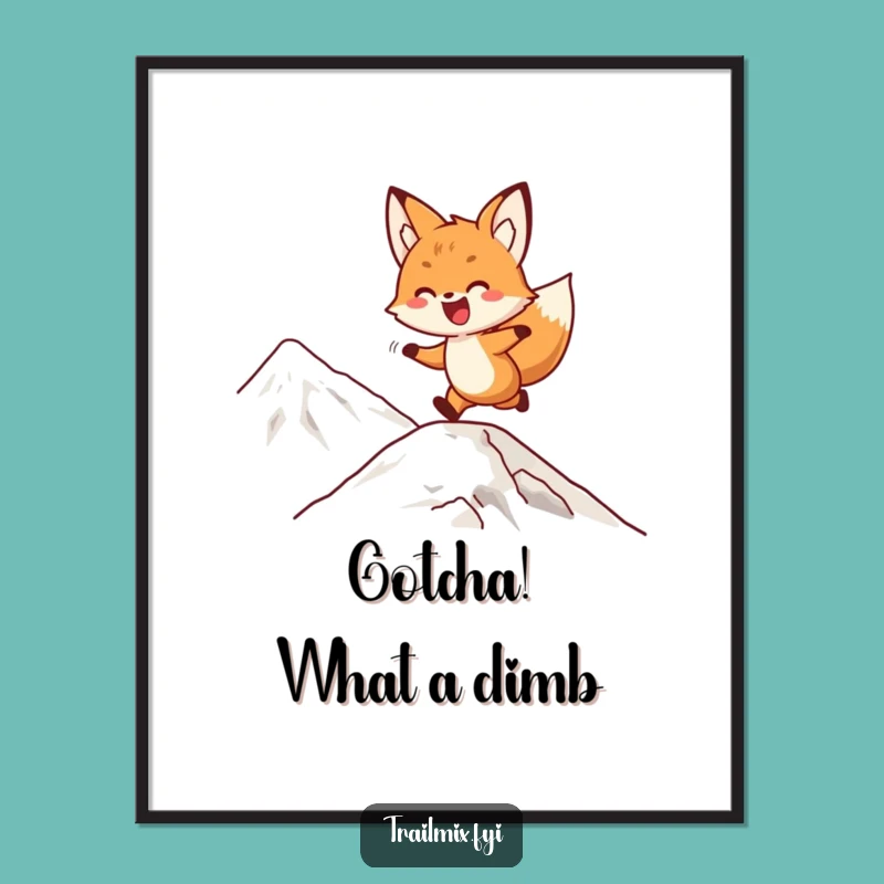 Funny Free Printable Fox Bounding Wall Art - Dynamic Downloadable Art Gift