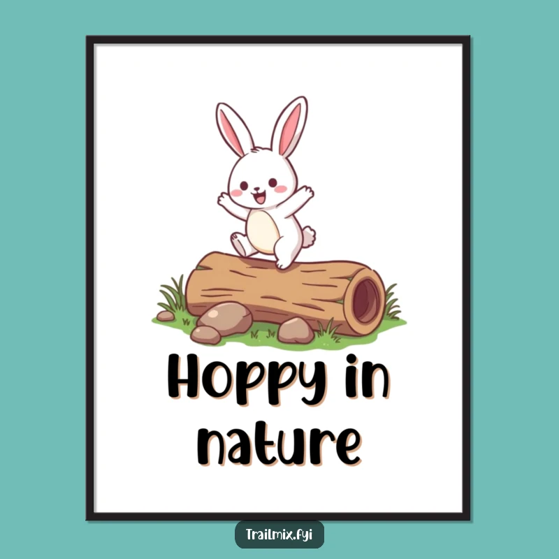 Funny Free Printable Wall Art: Rabbit Hop Decor, Downloadable Art for Lively Spaces