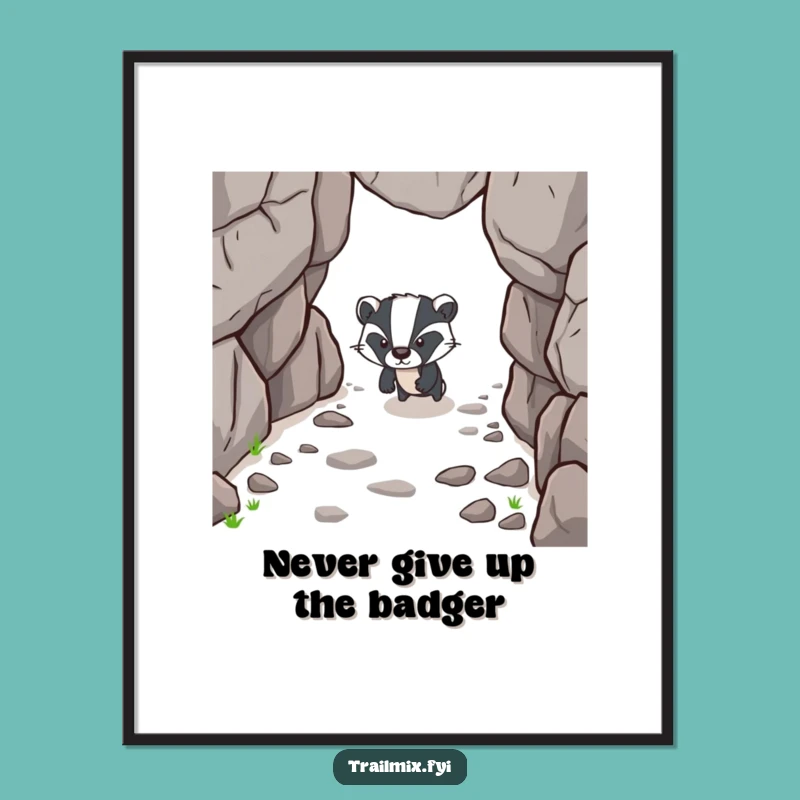Free Printable Wall Art: Badger's Determined Spirit - Hilarious Downloadable Decor!