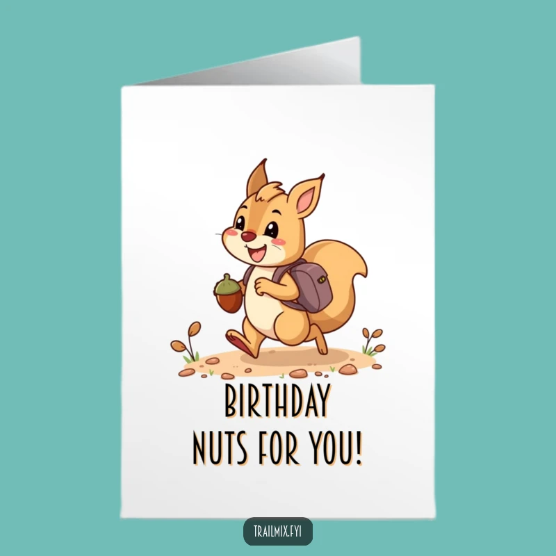 Free Printable Birthday Card: Squirrel's Acorn Haul, Energetic DIY Gift