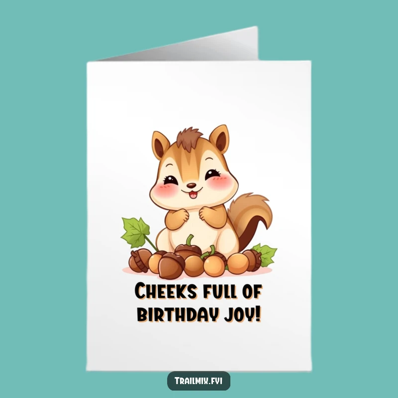 Free Printable Birthday Card: Chipmunk Hoarding Fun For a Cute, Downloadable Gift