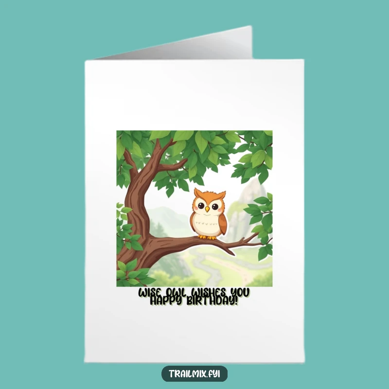 Free Printable Birthday Card: Funny Owl Hiker Cheers Your Special Day