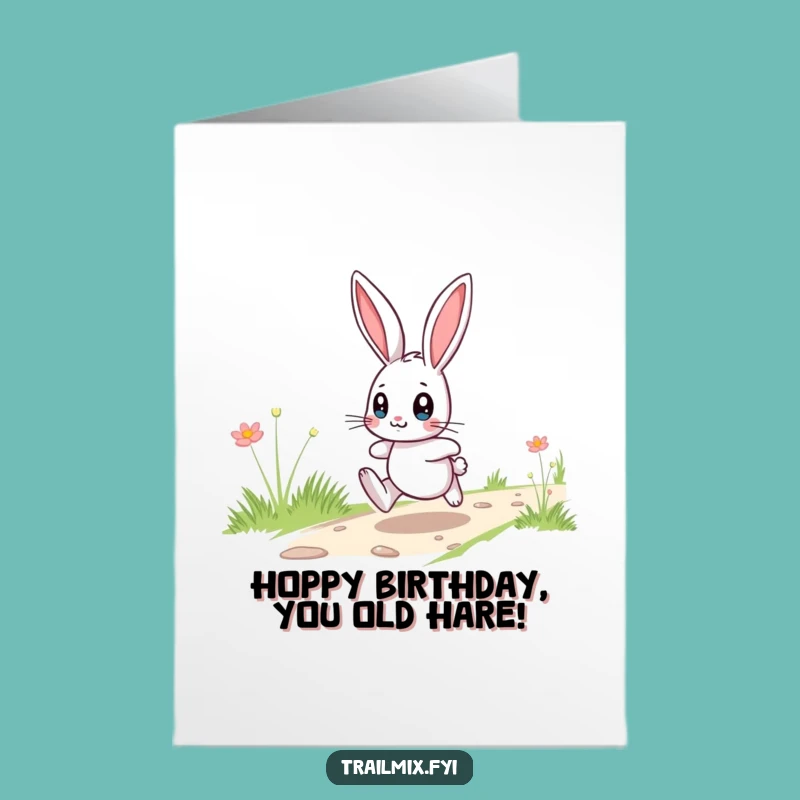 Free Printable Bunny Birthday Card: Wide-Eyed Hop Funny Downloadable Gift
