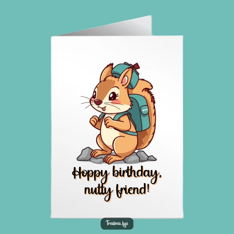 Free Printable Funny Birthday Card: Squirrel Climber, Determined Downloadable Gift