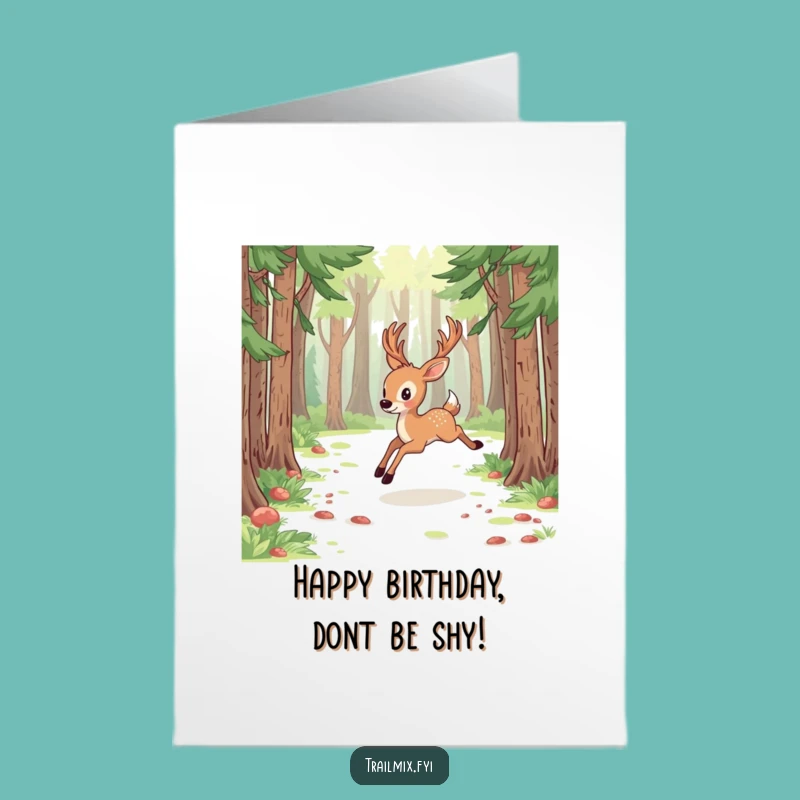 Free Printable Deer Birthday Card - Forest fun, energetic downloadable gift!