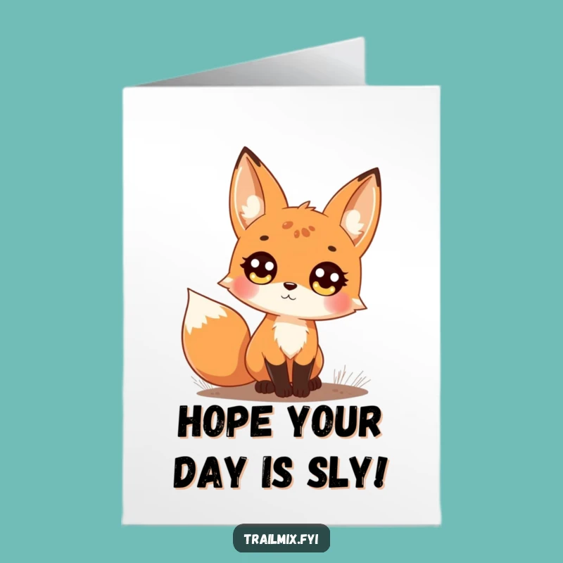 Free Printable Birthday Card: Curious Fox, Uplifting Mountain Trail DIY Gift