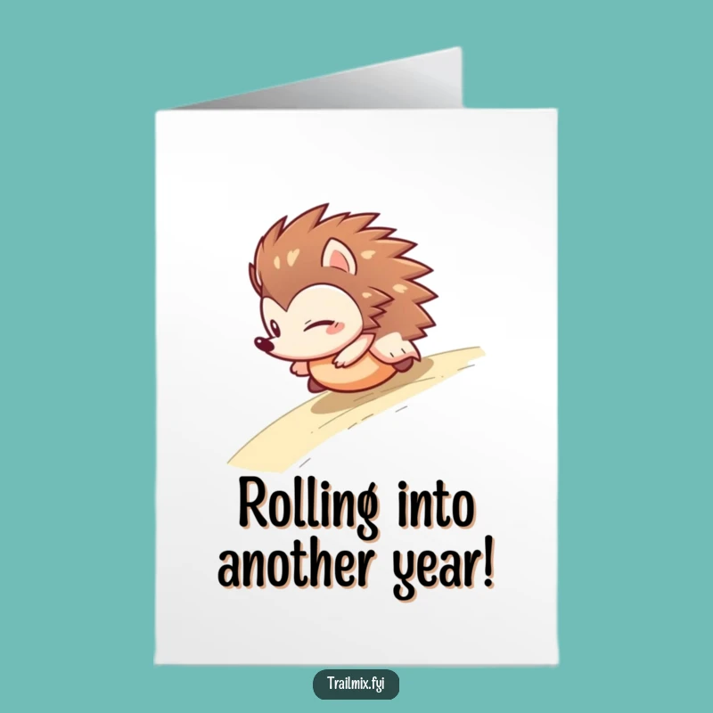 Funny Free Printable Birthday Card: Rolling Hedgehog Greeting, Hilarious Downloadable Gift