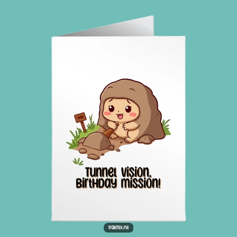 Free Printable Funny Birthday Mole Card: Digging Up Laughs Downloadable Gift