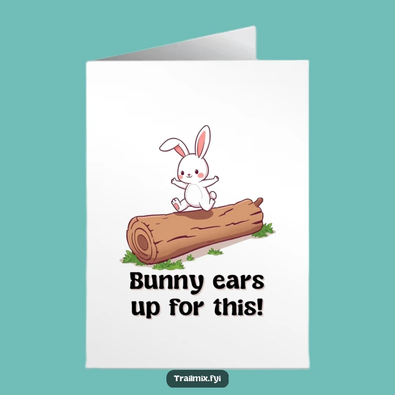 Free Printable Congratulations Card: Bunny's Leap of Joy - Funny DIY Downloadable Gift
