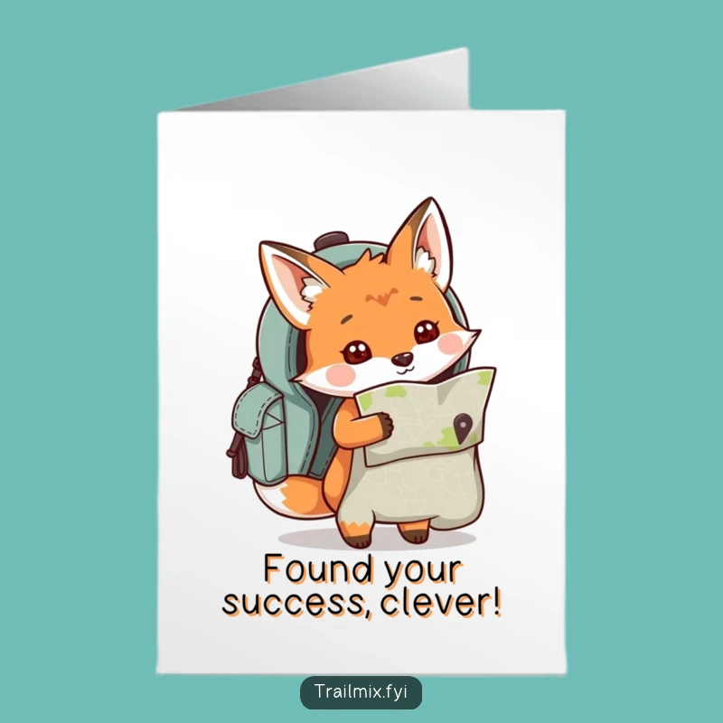 Free Printable Congratulations Card: Fox's Discovery Map - Funny DIY Downloadable Gift