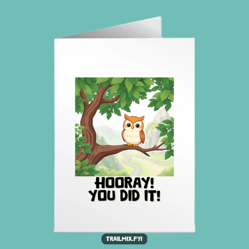 Free Printable Congrats Card: Wise Owl Celebrates Your Amazing Achievement