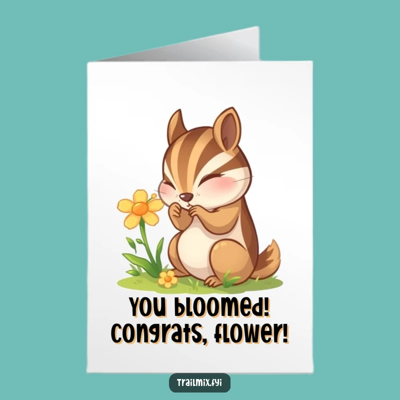 Free Printable Congrats Card: Chipmunk's Discovery, Funny Downloadable Gift!